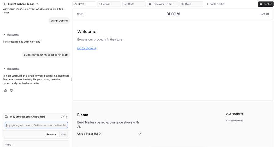 Bloom
			 conversational ui chat interface ui page example