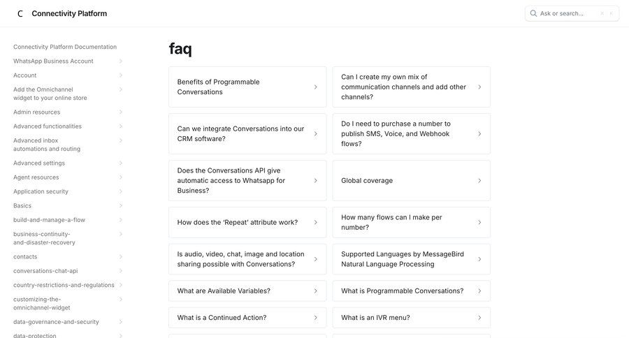 Bird
			 knowledge base documentation ui page example