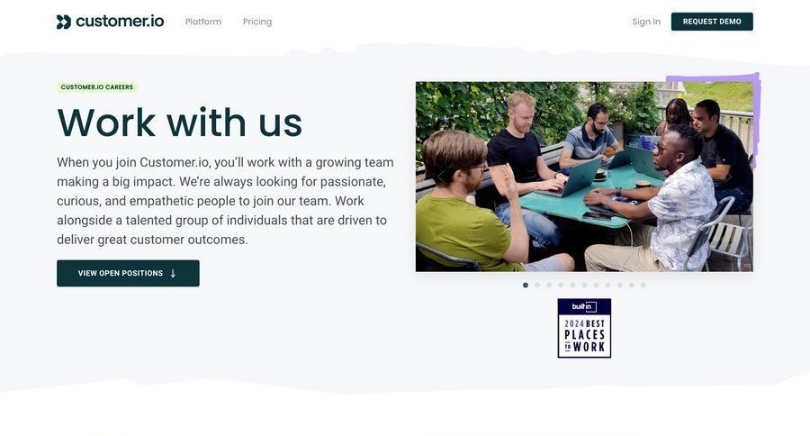 Customer.io
			 extend trial location map world map career jobs job check out map view ui page example