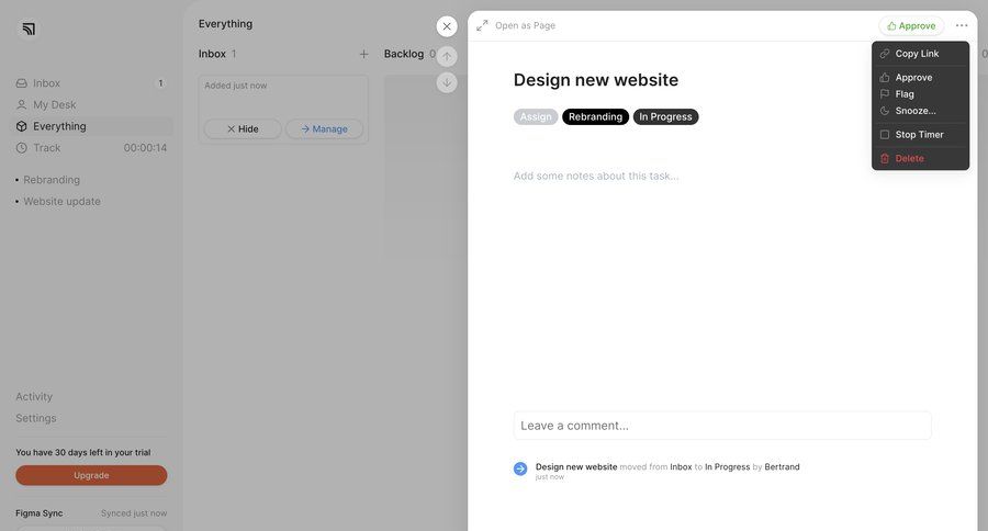 Marathon
			 task management collaboration project management project tracking issue tracking task completion trial banner rounded corners sidebar menu ui page example