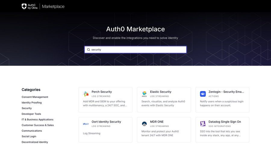 Auth0
			 research enterprise settings ui page example