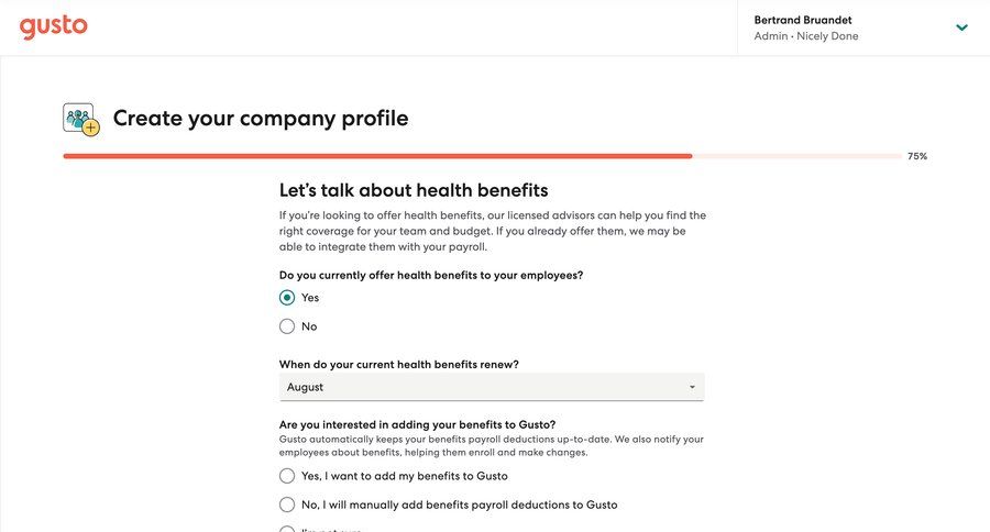 Gusto
			     ux ui design