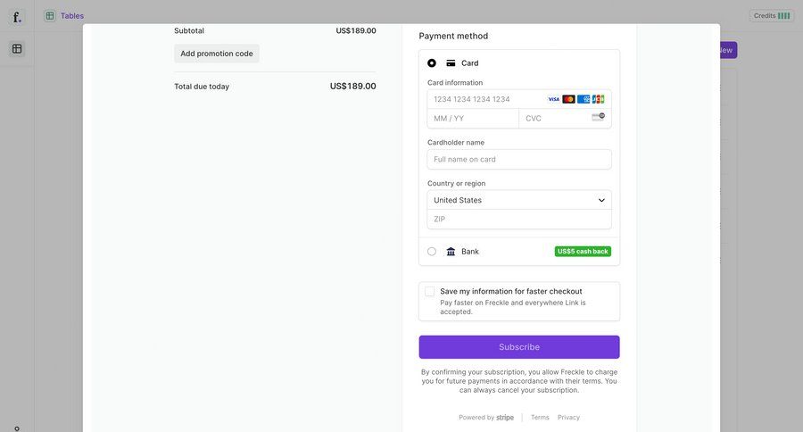 Freckle
			 form finance ui page example