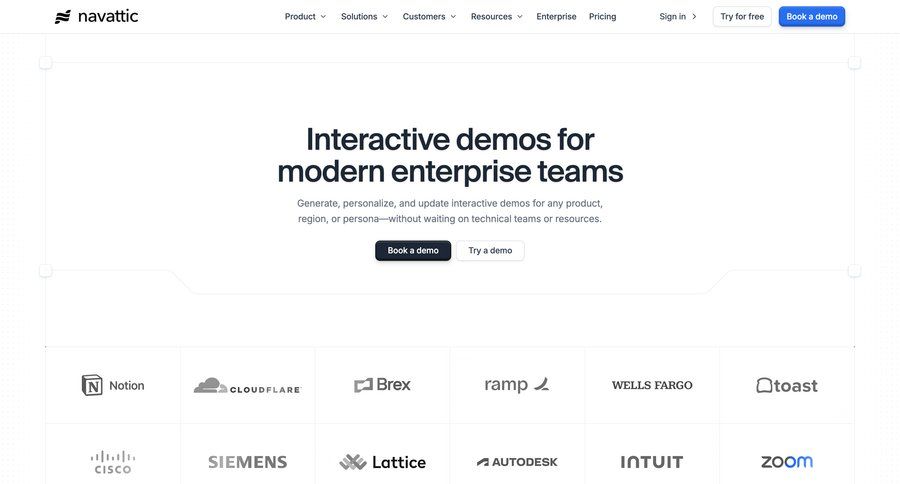 Navattic
			 enterprise security ui page example