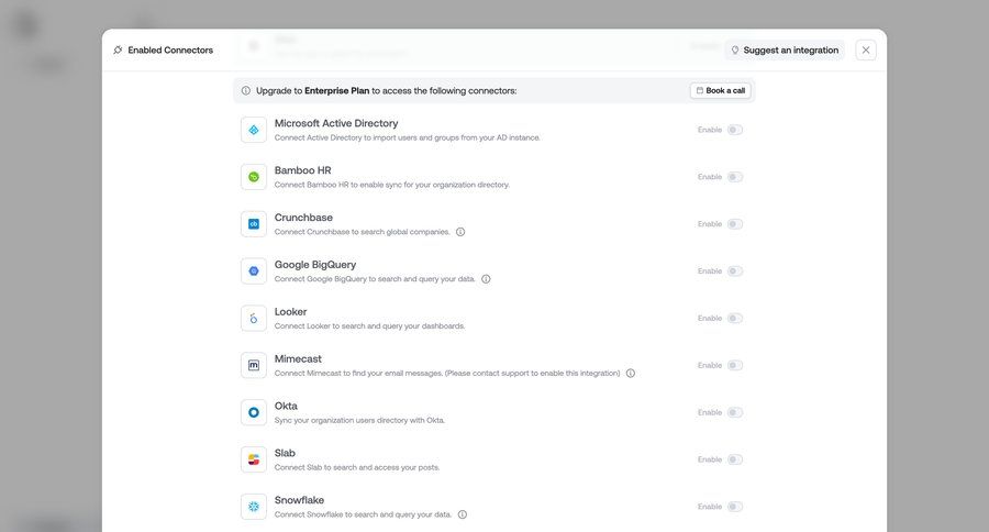 Qatalog
			 settings user management integration setup integration management enterprise enterprise settings global search ui page example