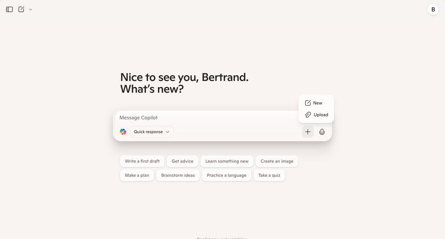 Copilot
			 artificial intelligence onboarding file upload full-screen layout homepage upload file ui page example