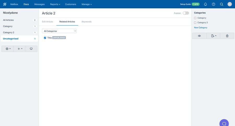 Help Scout
			 content management content management system dropdown filters sidebar ui page example