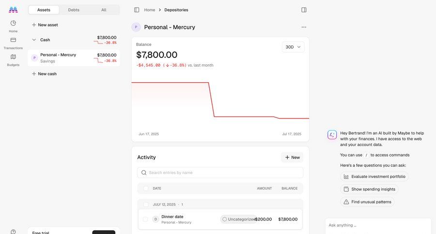 Maybe Finance
				detail page ui page example