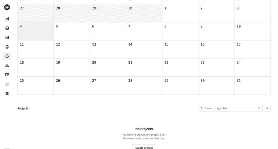 Midday
			 dashboard project management grid onboarding project creation calendar screen sidebar create data visualization ui page example