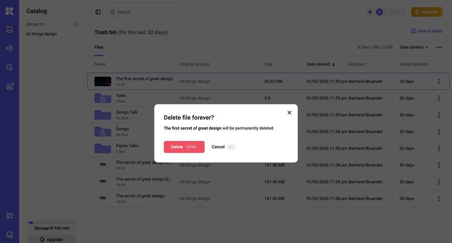 Kinescope
				list ui page example