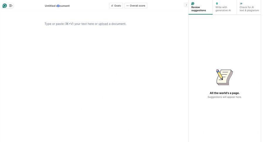Grammarly
			 right sidebar ui page example