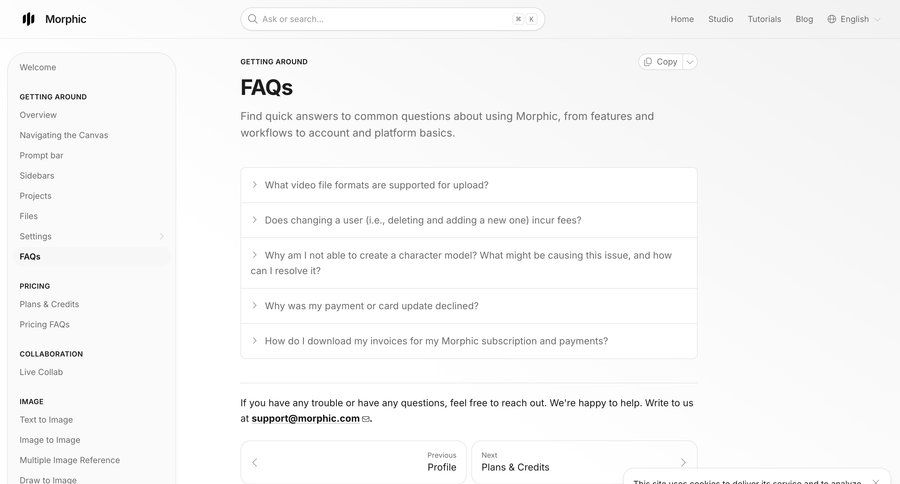 Morphic
			 knowledge base documentation docs ui page example