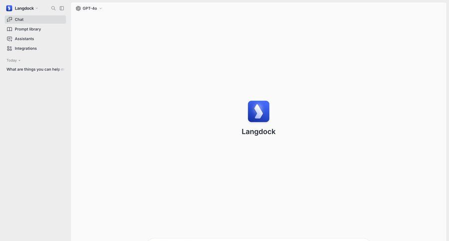 Langdock
			 artificial intelligence integration management conversational interface sidebar personal space chat chat interface ui page example