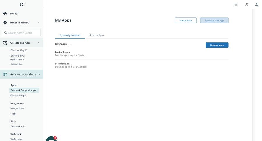 Zendesk
			 configuration sidebar navigation sidebar reorder ui page example