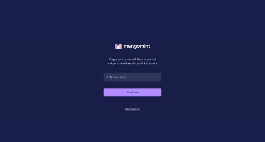 Mangomint
				password reset ui page example