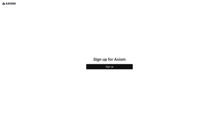 Axiom
			signup account setup account creation ui page example