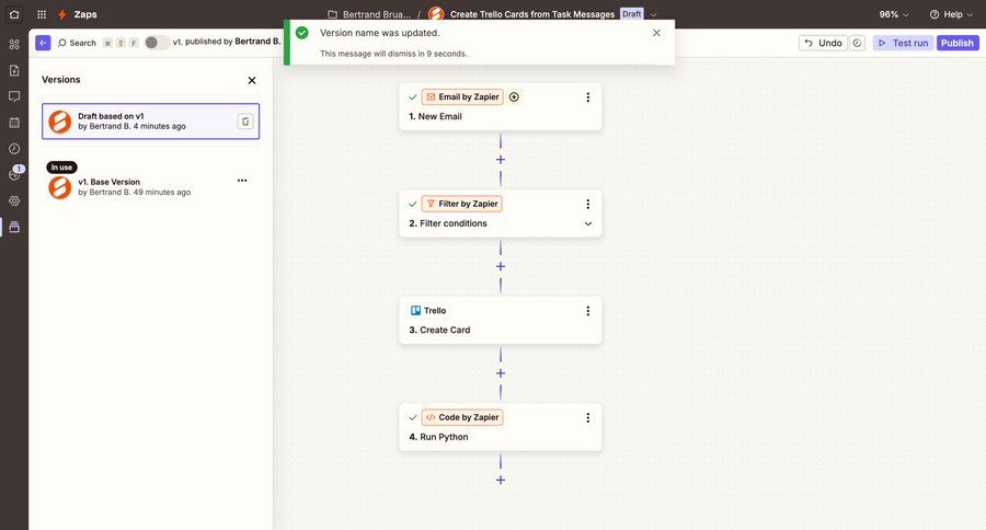 Zapier
			notification list content editor grid workflow automation editor workflow builder workflow automation workflow creation workflow configuration workflow editor sidebar integration version control ui page example
