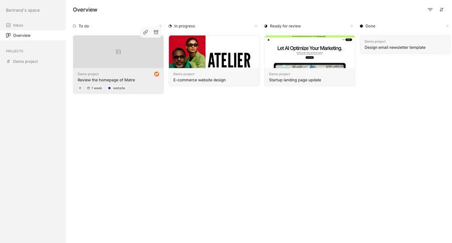 Workflow
			 task management e-commerce dashboard project management kanban board progress tracking sidebar review ui page example