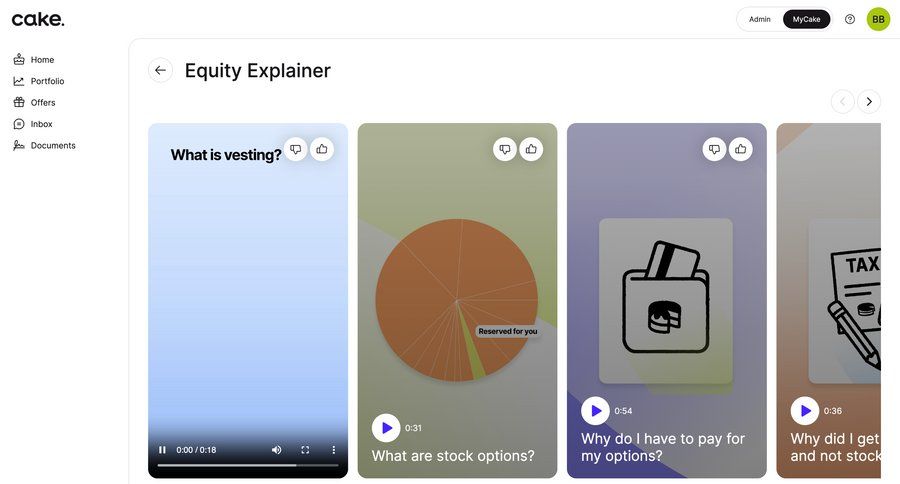Cake
			 finance video player menu ui page example