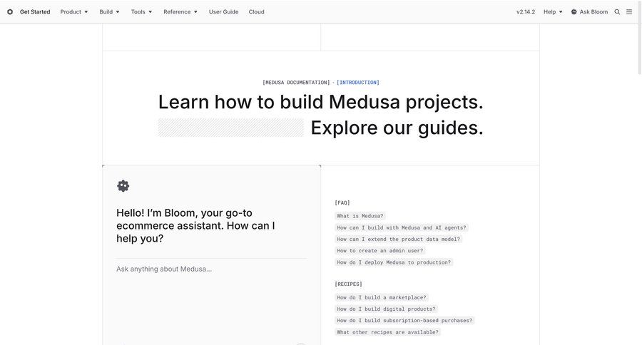 Bloom
			list help documentation artificial intelligence developer portal ui page example