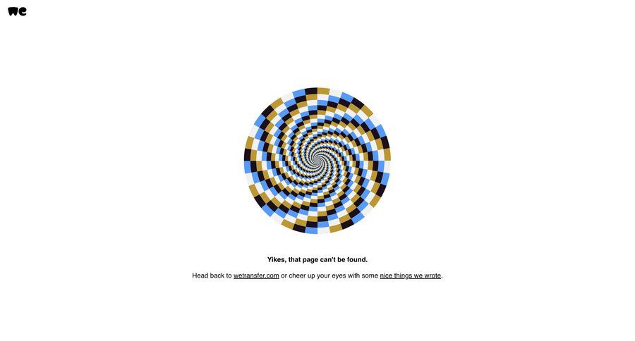 WeTransfer
			 page not found not found lost ui page example