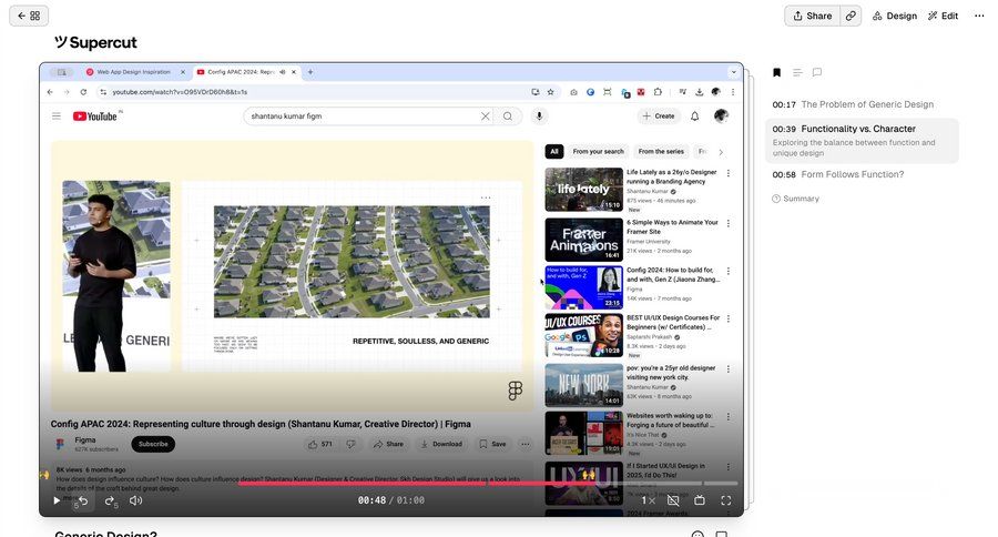 Supercut
			 design video player video editor menu media player ui page example