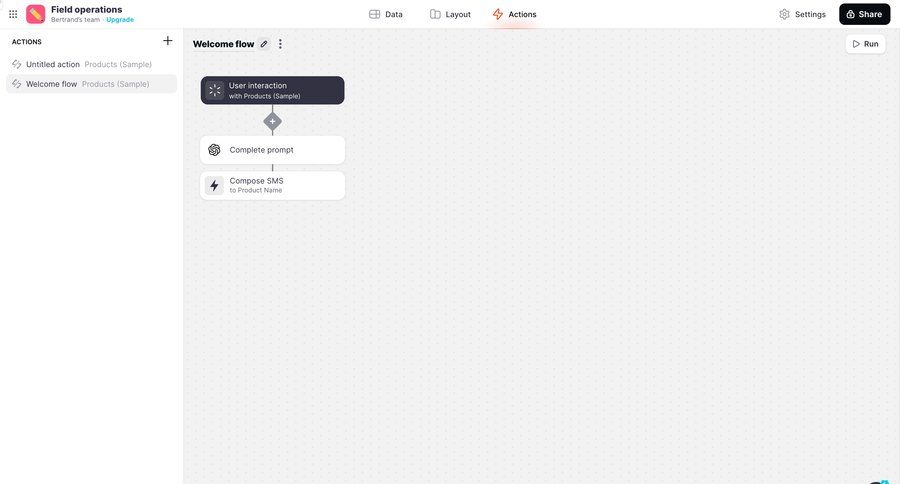 Glide
			 workflow automation editor workflow builder workflow automation workflow creation drag and drop workflow configuration workflow screen automation setup workflow steps workflow editor sidebar create menu ui page example