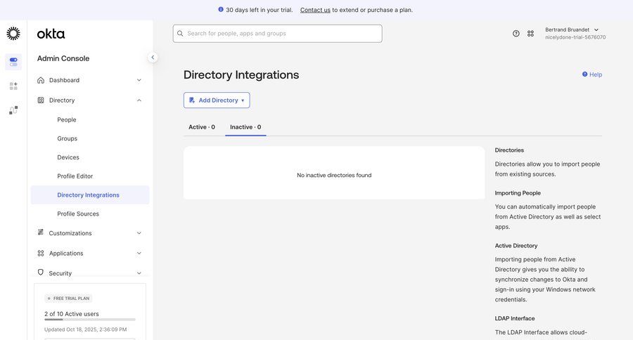 Okta
			 trial banner contextual help ui page example