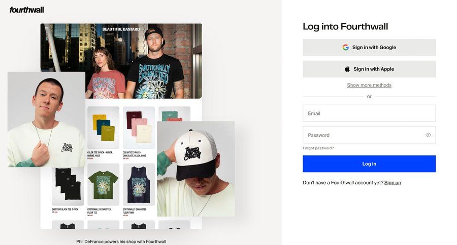 Fourthwall
				signin ui page example