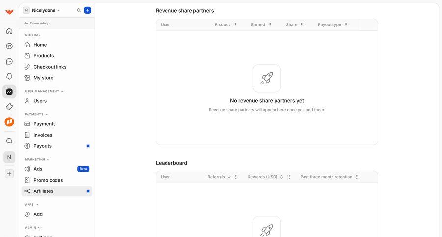 Whop
				empty state ui page example
