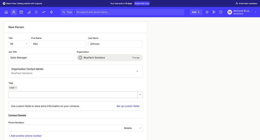 Capsule
			 form tagging data entry create ui page example