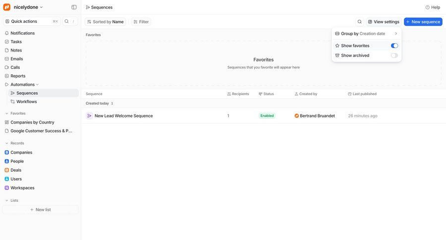 Attio
			 workflow management trial banner b2b saas ui page example