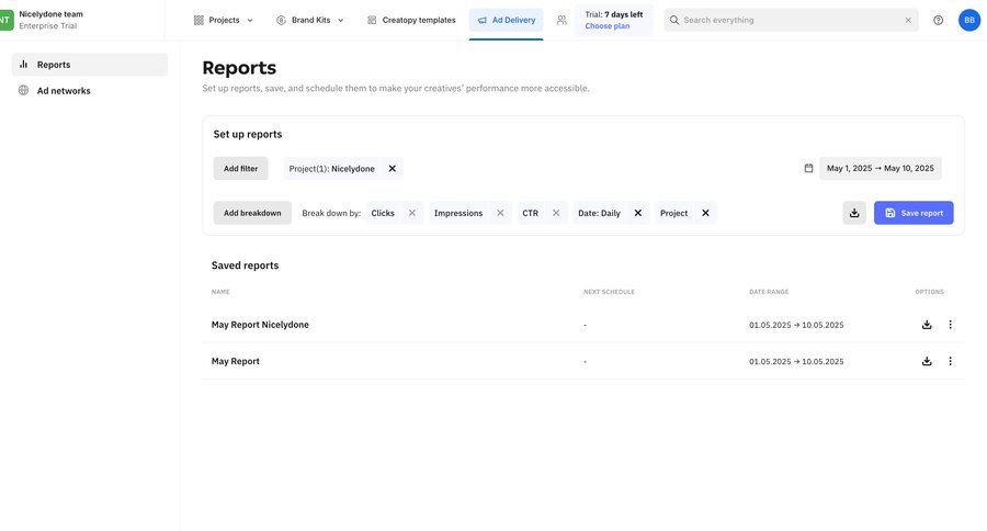 Creatopy
			 dashboard data analysis data visualization table download report analytics ui page example