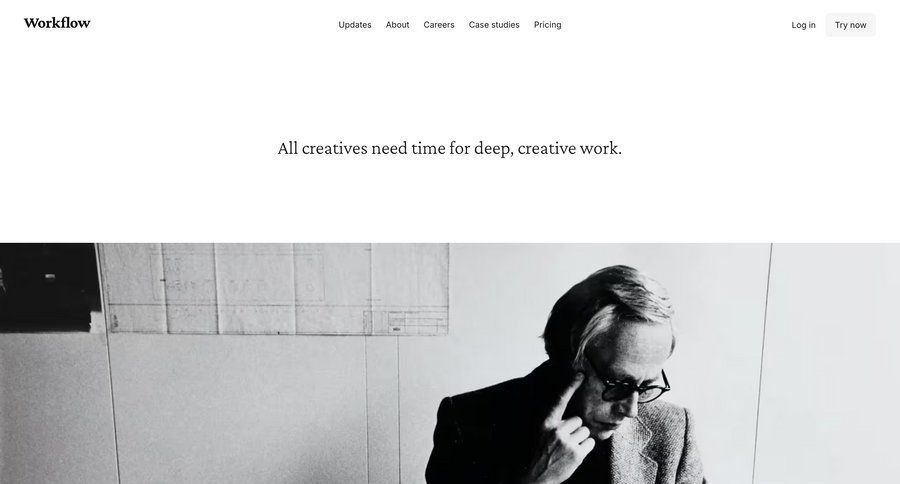 Workflow
				about & company mission ui page example