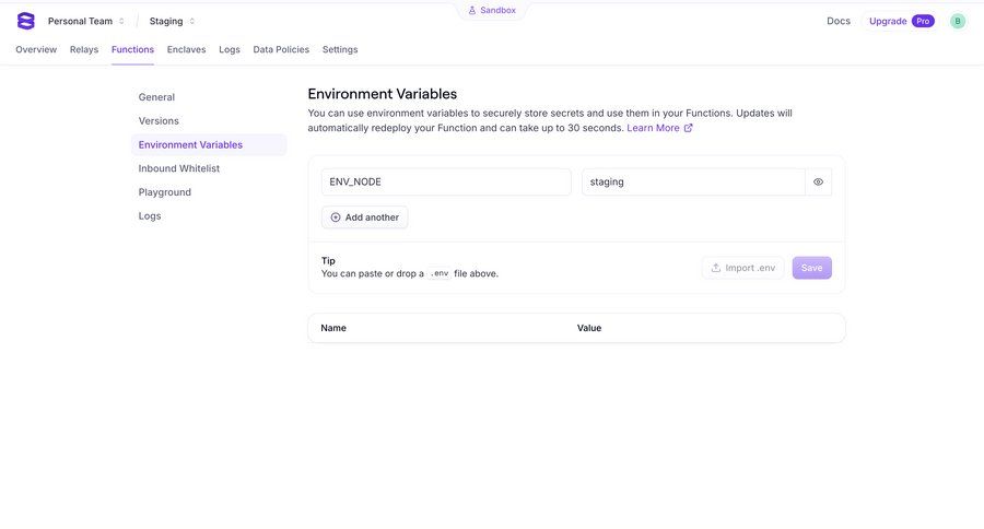 Evervault
			 configuration settings form file upload parameters import file version control ui page example
