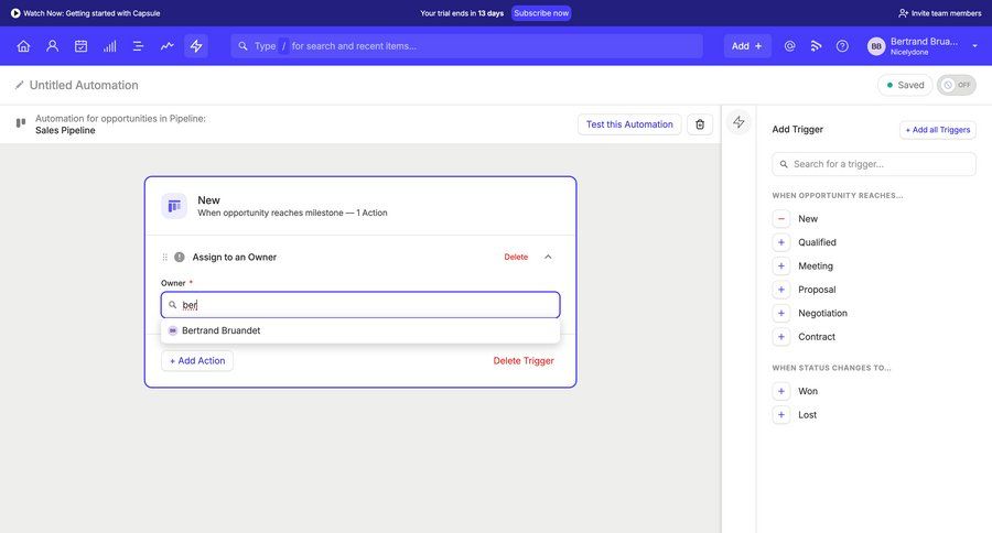 Capsule
			 settings workflow form automation delete workflow configuration sidebar configuration screen ui page example