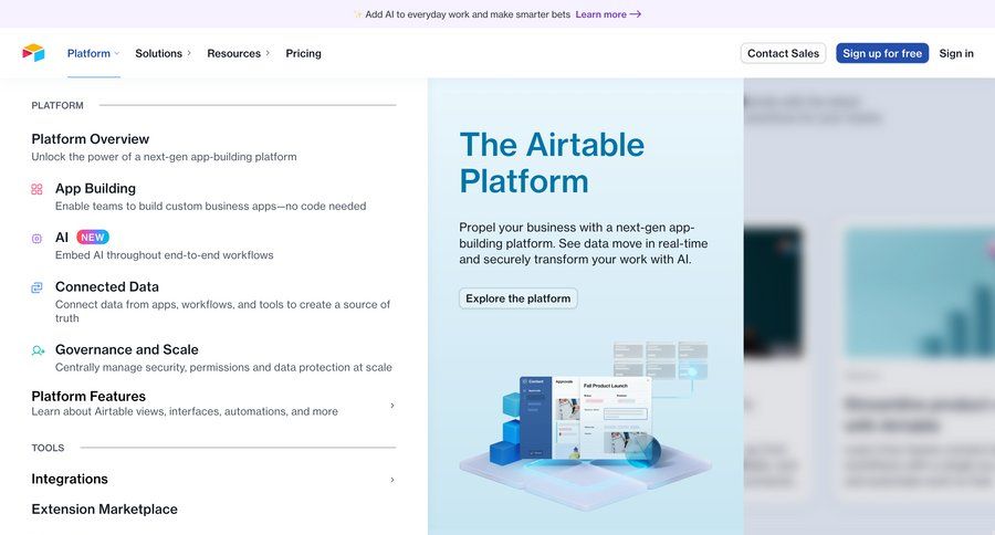 Airtable
			landing page navigation manage links homepage home page navigation links navigation buttons pagination ui page example
