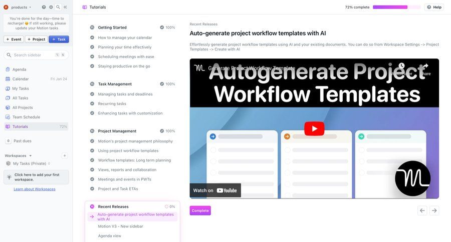 Motion
			 sidebar navigation project management onboarding progress indicator workflow automation progress tracking full-screen layout tutorial sidebar progress bar ui page example