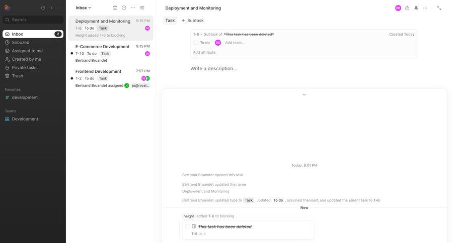 Height
			 task management team collaboration project management project tracking rounded corners inbox deploy sidebar menu ui page example