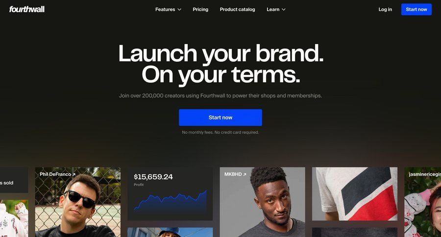 Fourthwall
				company ui page example