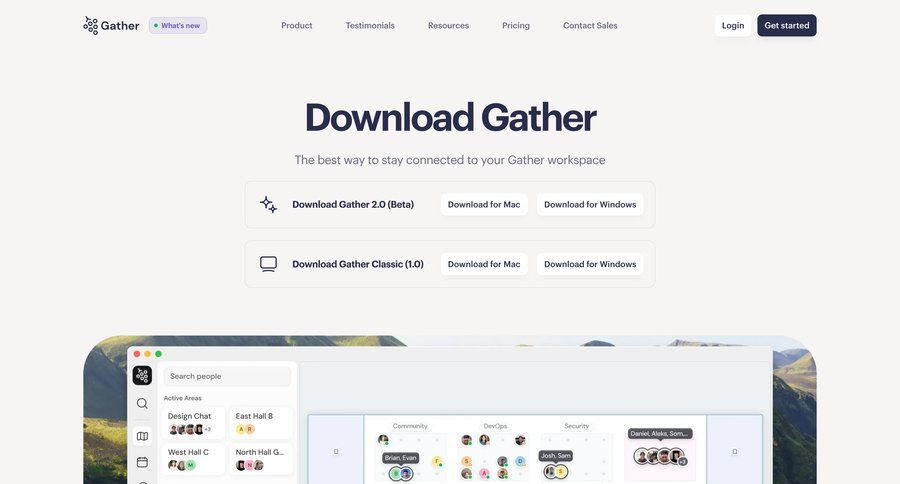 Gather
				application download ui page example