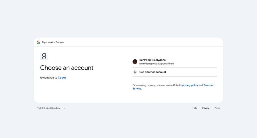 Cobot
				signin ui page example