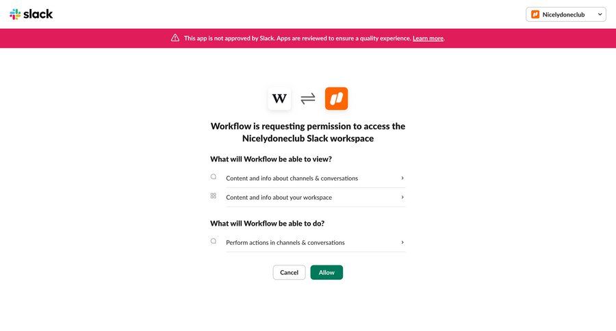 Workflow
			integrations confirmation account settings account management access control alert ui page example