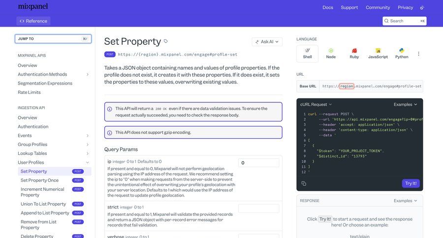 Mixpanel
				account settings ui page example