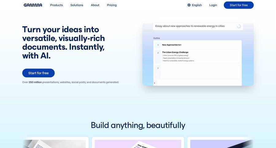 Gamma
				feature ui page example