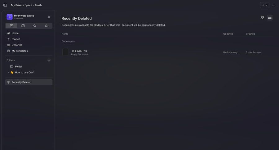 Craft
			collection trash & archive sidebar navigation document management file management file organization document list sidebar menu mobile junk ui page example