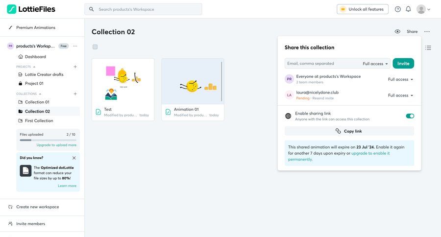 Lottie
			 collaboration team collaboration sidebar navigation design share modal access control team workspace file upload modal sidebar folder sharing ui page example