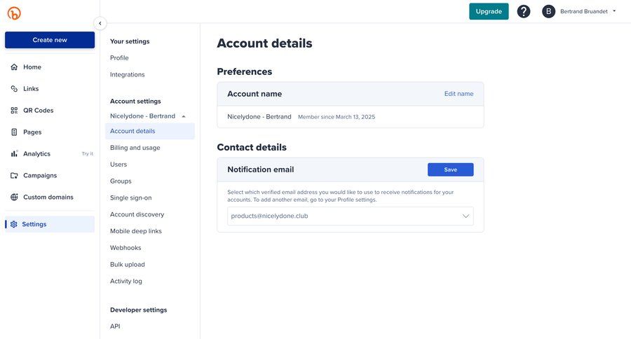 Bitly
			 settings sidebar navigation account management form account setup save changes hierarchical navigation bulk edit bulk upload sidebar preferences avatar upload ui page example