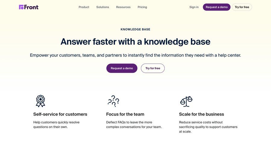 Front
			 product update features rich text ui page example