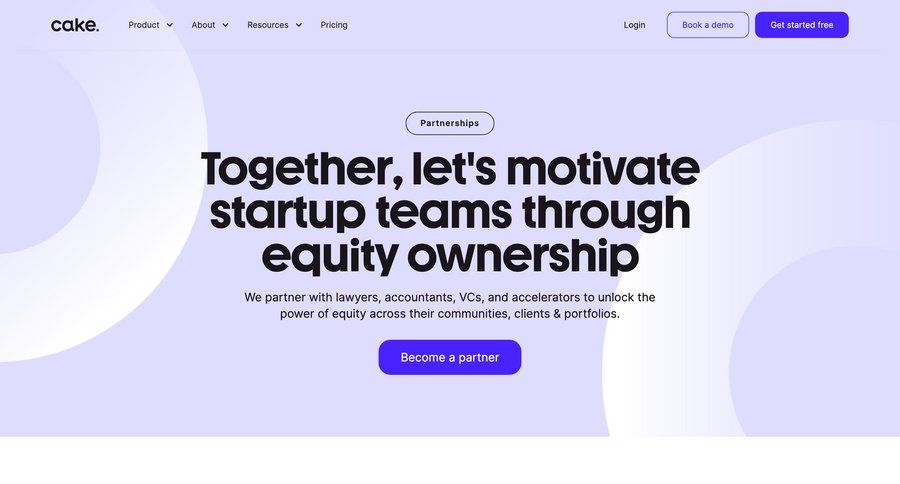 Cake
				partner program & affiliation ui page example